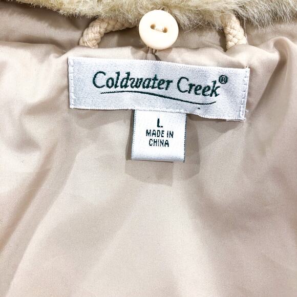 Coldwater Creek Quilted Jacket Faux Fur Collar - Picture 6 of 10